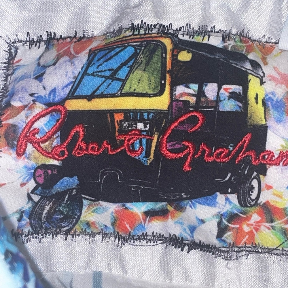 Robert Graham Button Up Shirt Abstract Watercolor Geometric All Over Print 3XL